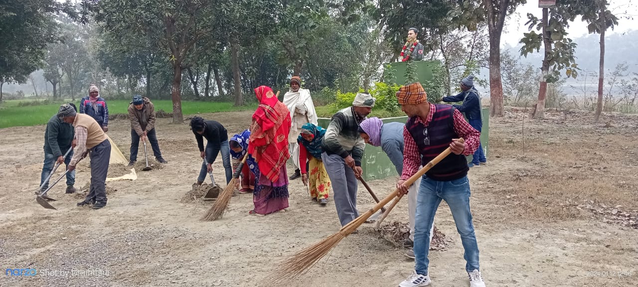 शहीद की चौथी पुण्यतिथि की तैयारी, समाधिस्थल की हुई सफाई